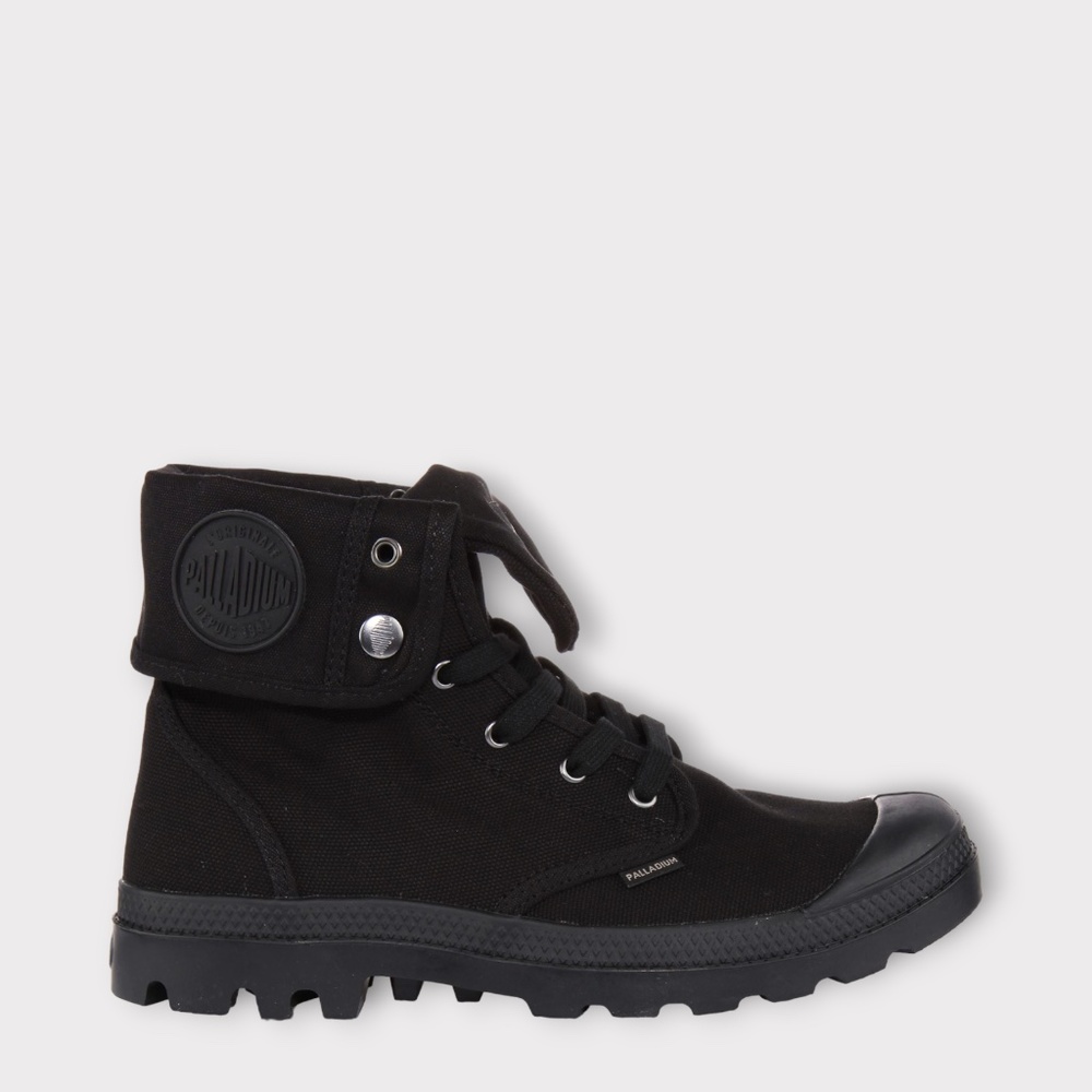 Women's Palladium Boots Baggy in Black Canvas. 02353-060
